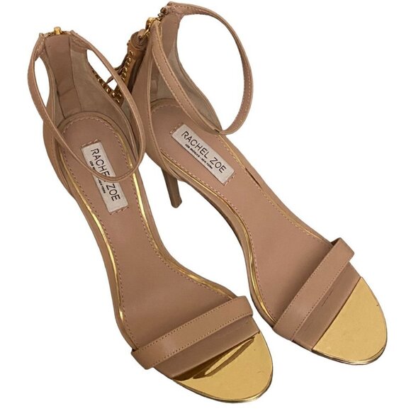 Rachel Zoe Emaly Tassel Leather Heeled Sandals in Nude Size 8 - Picture 5 of 8